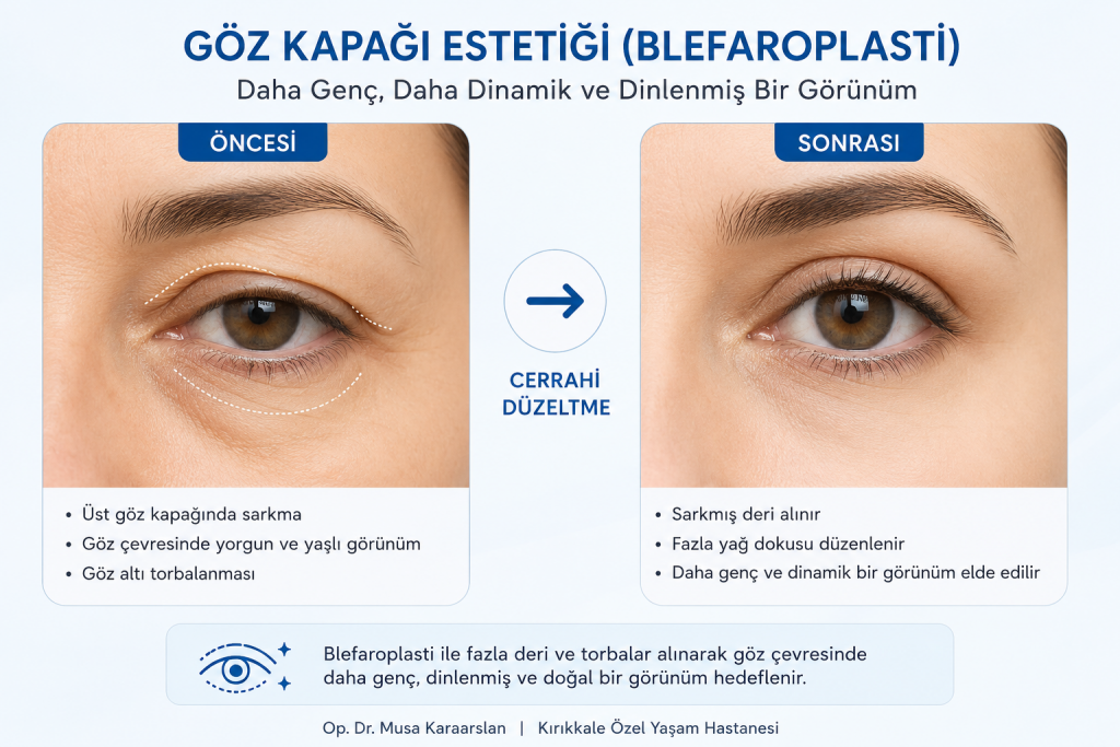 göz kapağı estetiği öncesi sonrası